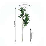 2 Stems | 26inch Green Artificial Lemon Leaf Branches Faux Greenery Plant