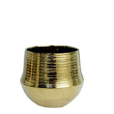 2 Pack | 6inch Gold Textured Round Ceramic Flower Plant Pots#whtbkgd