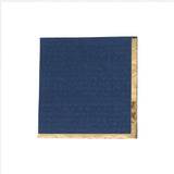 50 Pack Navy Blue Disposable Cocktail Napkins with Gold Foil Edge