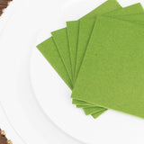 20 Pack | Olive Green Soft Linen-Feel Airlaid Paper Cocktail Napkins, Highly Absorbent Disposable