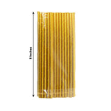 50 Pack | 8inch Metallic Gold Foil Biodegradable Paper Drinking Straws