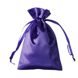 Purple satin drawstring pouch for gifts or storage #whtbkgd