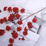 2 Branches | 42" Tall Red Artificial Silk Carnation Flower Stems