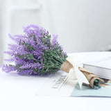 4 Bushes | 14inch Artificial Lavender Lilac Flower Plant Stems Greenery Bouquet