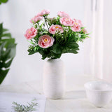 4 Bushes | Pink Artificial Silk Peony Flower Bouquet Arrangement