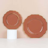 10 Pack 8inch Terracotta (Rust) Hard Plastic Dessert Appetizer Plates