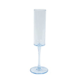 6 Pack 6oz Transparent Dusty Blue Sleek Reusable Plastic Wine Mimosa Glass Goblet#whtbkgd