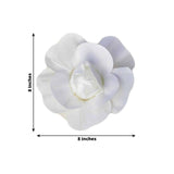 6 Pack | 8inch White Real Touch Artificial Foam DIY Craft Roses