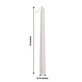 12 Pack | Metallic Pearl White 10inch Premium Wax Taper Candles, Unscented Candles