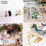 5 Pack | 5inch Black / Gold Acrylic Hexagon Wedding Table Sign Holders, Number Stands