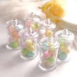 12 Pack | 3.5inch Plastic Candy Jars, Disposable Favor Goodie Containers With Clear Lids