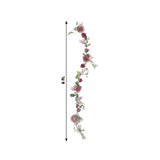 6ft Dusty Rose Silk Rose Peony Flower Garland, Mixed Floral Greenery Garland