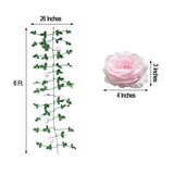 6ft | Blush/Rose Gold Real Touch Artificial Rose & Leaf Flower Garland Vine