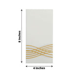 White Gold Airlaid Soft Linen-Feel Paper Dinner Napkins, Disposable Hand Towels Gold Foil