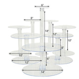 8-Tier Clear Acrylic Cake Stand Set, Cupcake Holder Dessert Pedestals