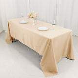 Beige Seamless Premium Polyester Rectangular Tablecloth - 220GSM