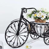 22inch Black Metal Tricycle Planter Basket, Decorative Plant Stand For Indoor/Outdoor