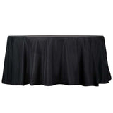 132Inch Black Seamless Polyester Round Tablecloth