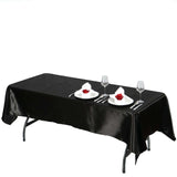 60"x102" Black Smooth Satin Rectangular Tablecloth