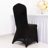 Black Madrid Spandex Fitted Banquet Chair Cover