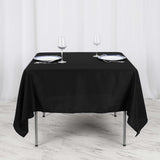 70"x70" Black Square Polyester Table Overlay