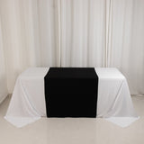 Black Wide Polyester Table Runner  36x72inch