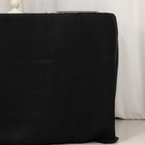 Black Fitted Polyester Rectangle Tablecloth 4ft for Special Size 48x24x30inch Tables