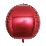 2 Pack | 18inch 4D Burgundy Sphere Mylar Foil Helium or Air Balloons#whtbkgd