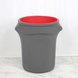 41-50 Gallons Charcoal Gray Stretch Spandex Round Trash Bin Container Cover