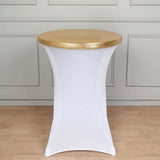 Metallic Gold Spandex Stretch Fitted Cocktail Table Top Cover