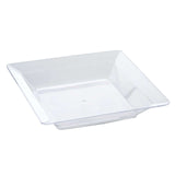 12 Pack | 4inch Clear Mini Square Plastic Appetizer Plates, Disposable Dessert Plates#whtbkgd