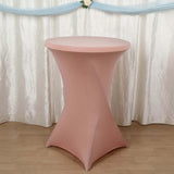 Dusty Rose Highboy Spandex Cocktail Table Cover, Fitted Stretch Tablecloth for 24"-32" Dia Tables