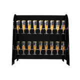 25" Glossy Black 18 Champagne Glass Display Stand, 2-Tier Table Top Cocktail Rack#whtbkgd