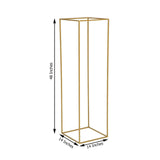 48inch Matte Gold Wedding Flower Stand - Metal Vase Column Stand - Geometric Centerpiece Vase