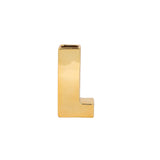 6inch Shiny Gold Plated Ceramic Letter "L" Sculpture Bud Vase, Flower Planter Pot Table #whtbkgd