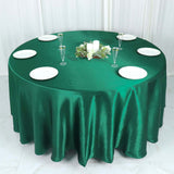 108" Hunter Emerald Green Satin Round Tablecloth