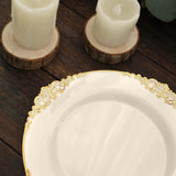 10 Pack | 8inch Round Plastic Dessert Salad Plates In Vintage Ivory