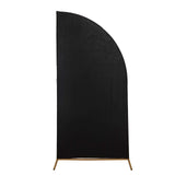 6ft Matte Black Spandex Half Moon Chiara Backdrop Stand Cover, Custom Fitted Wedding Arch Cover
