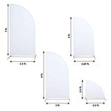 Set of 4 | Matte White Spandex Half Moon Chiara Backdrop Stand Covers