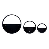 Set of 3 Black Half Moon Wall Planters Round Metal Wall Hanging Planter Modern Indoor Terrarium