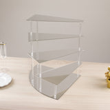 4-Tier Silver Spiral Stairway Acrylic Cupcake Stand with Mirror Finish