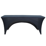 6ft Navy Blue Open Back Stretch Spandex Table Cover, Rectangular Fitted Tablecloth