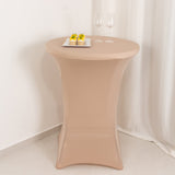 Nude Highboy Spandex Cocktail Table Cover, Fitted Stretch Tablecloth