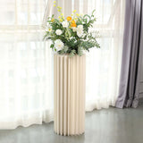 40inch Ivory Cylinder Display Column Stand, Pillar Pedestal Stand With Top Plate