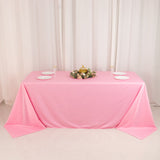 Pink Premium Scuba Wrinkle Free Rectangular Tablecloth, Seamless Scuba Polyester Tablecloth