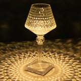 10" LED Acrylic Crystal Cup Shape Touch Control Lampshade Table Lamp, Color Changing Cordless