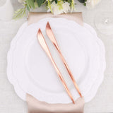 8inch Glossy Rose Gold Heavy Duty Plastic Silverware Knives, Premium Disposable Flatware Cutlery