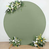 Dusty Sage Green Round Spandex Fit Party Backdrop Stand Cover