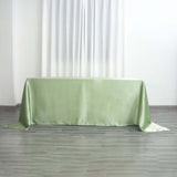 90x132Inch Sage Green Satin Seamless Rectangular Tablecloth