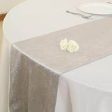 12" x 108" | Silver | Premium Velvet Table Runner